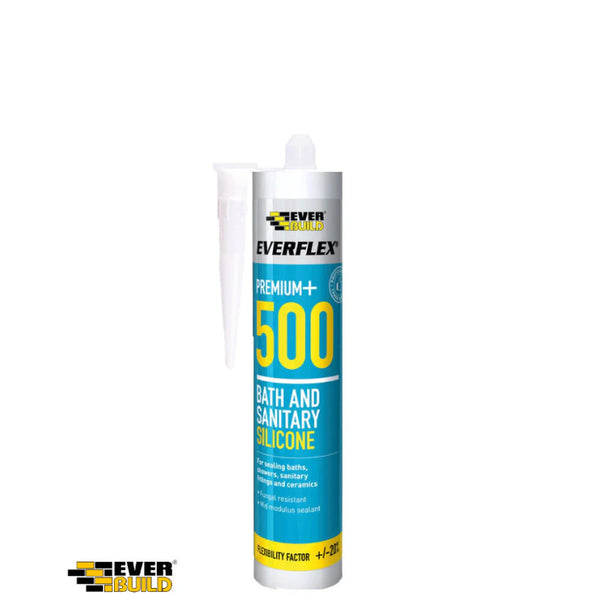 EVERBUILD Premium+ 500 Bath & Sanitary Silicone