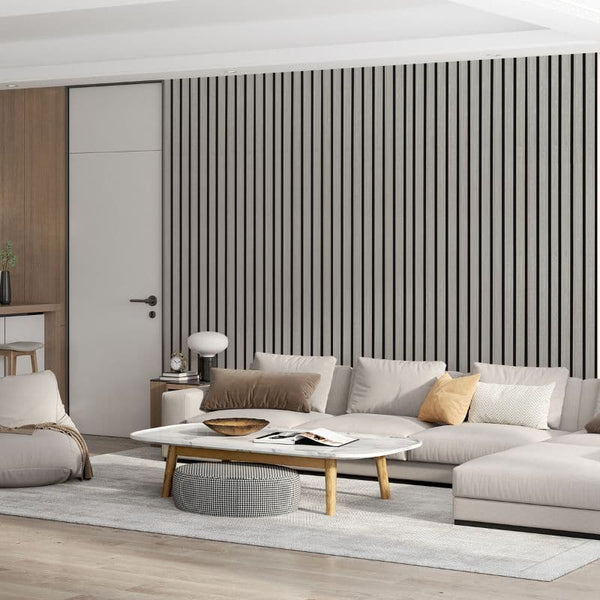 Buy Grey Oak Acoustic Slat Wall Panelling | Sulcado | Panel Co