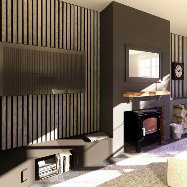 STRIVO Acoustic Slat Panel - Dark Grey Oak