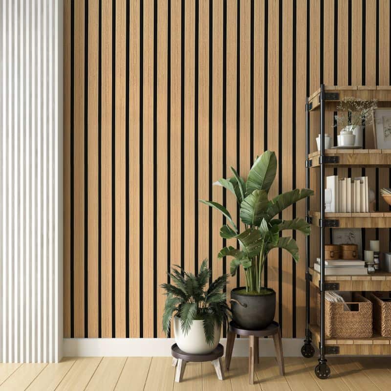 Buy Natural Oak Acoustic Wide Slat Wall Panel 