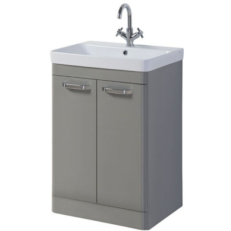 500mm Options 2 Door Unit & Basin Basalt Grey | Bathroom Units | Panel ...