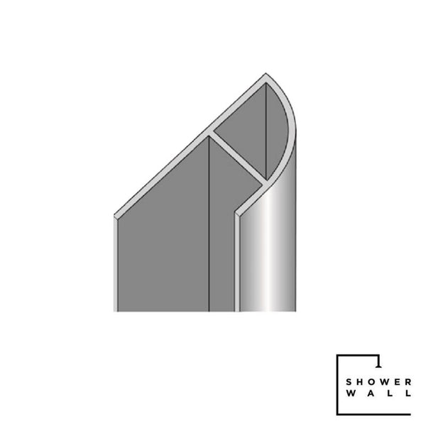 Cross-sectional diagram of a waterproof shower wall panel, illustrating the layered construction and moisture-resistant materials for bathroom wall cladding.