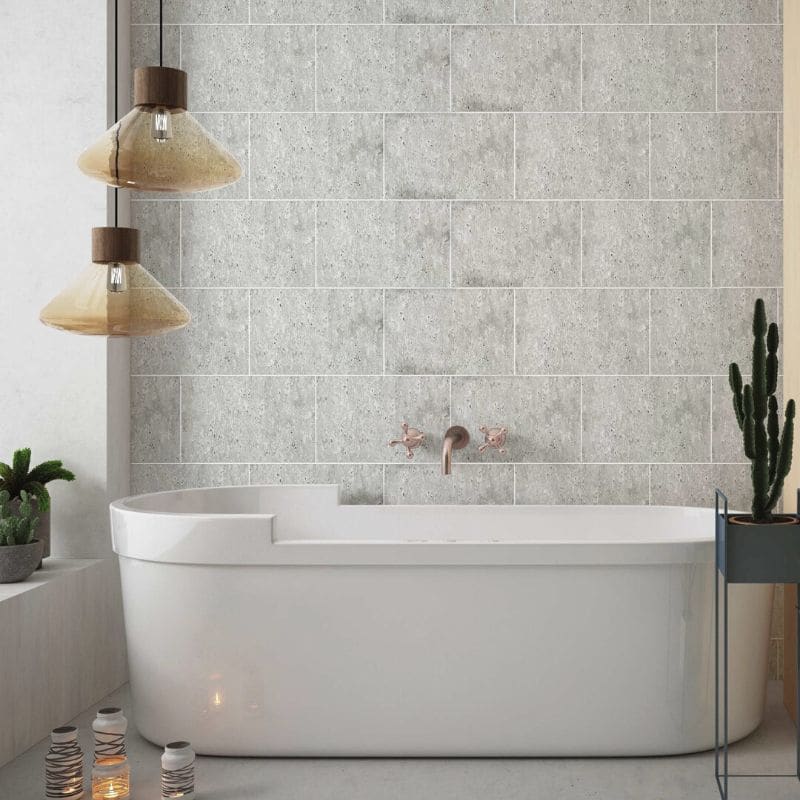 Buy Grey Concrete Tile Effect | Bathroom Wall Panel | Panel Co – Panel ...